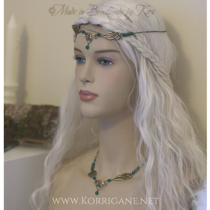 Parure Celtique Érin - Collier + Diadème + Bracelet + BOs Korrigane
