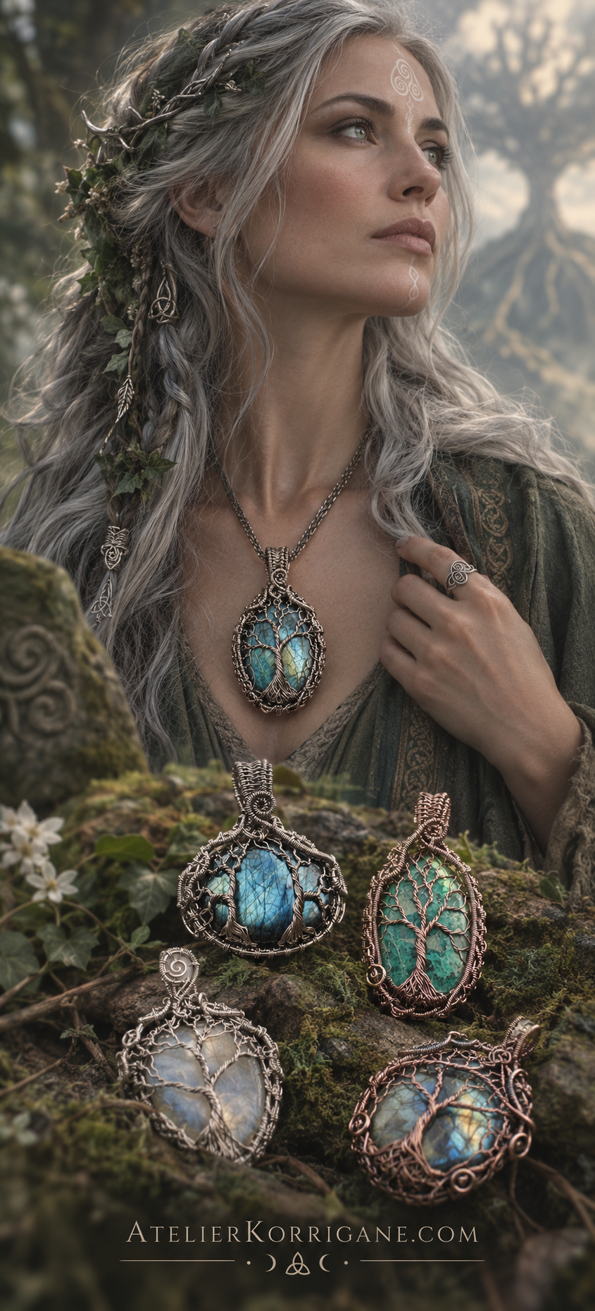 Les pendentifs et colliers Arbre de Vie Artisanaux - Atelier Korrigane