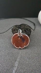 Pendentif Citrouille Simple orange & noir