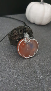 Pendentif Citrouille Simple orange & noir