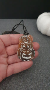 Pendentif Citrouille d'Halloween orange & noir