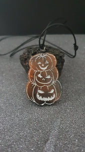 Pendentif Citrouille d'Halloween orange & noir