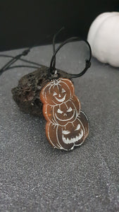 Pendentif Citrouille d'Halloween orange & noir