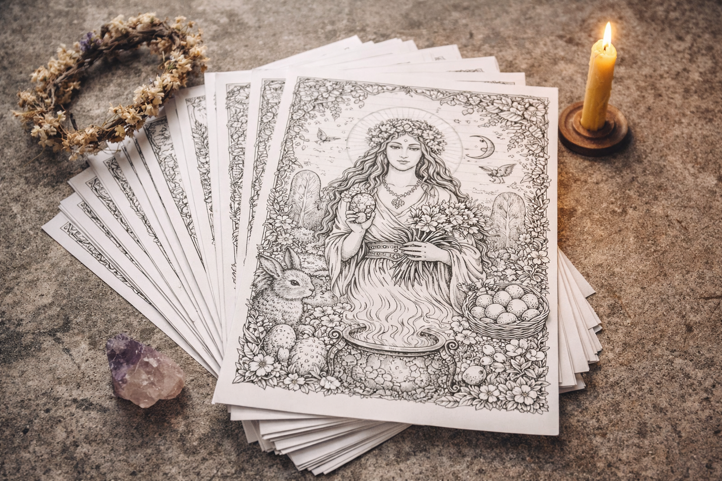 Cahier De Coloriage Ostara