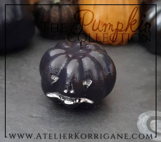 Petite Bougie Citrouille d'Halloween Noire