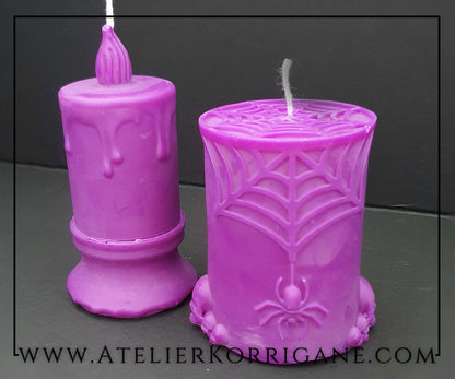 Lot de 2 Bougies Halloween Samhain violettes