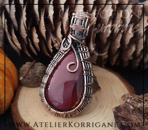 Pendentif Mabon en Jaspe Mookaite pour l'ancrage à soi