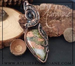 Pendentif Mabon en Jaspe Unakite pour l'équlibre