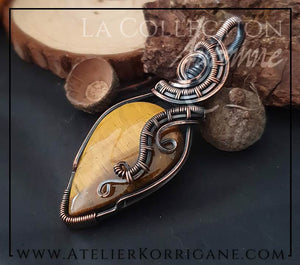 Pendentif Mabon en Œil de Tigre pour la protection