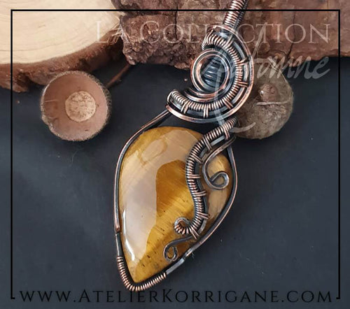 Pendentif Mabon en Œil de Tigre pour la protection