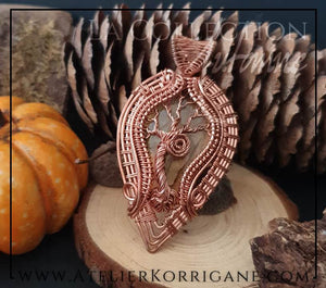 Pendentif Mabon Arbre de Vie en Labradorite Mordorée