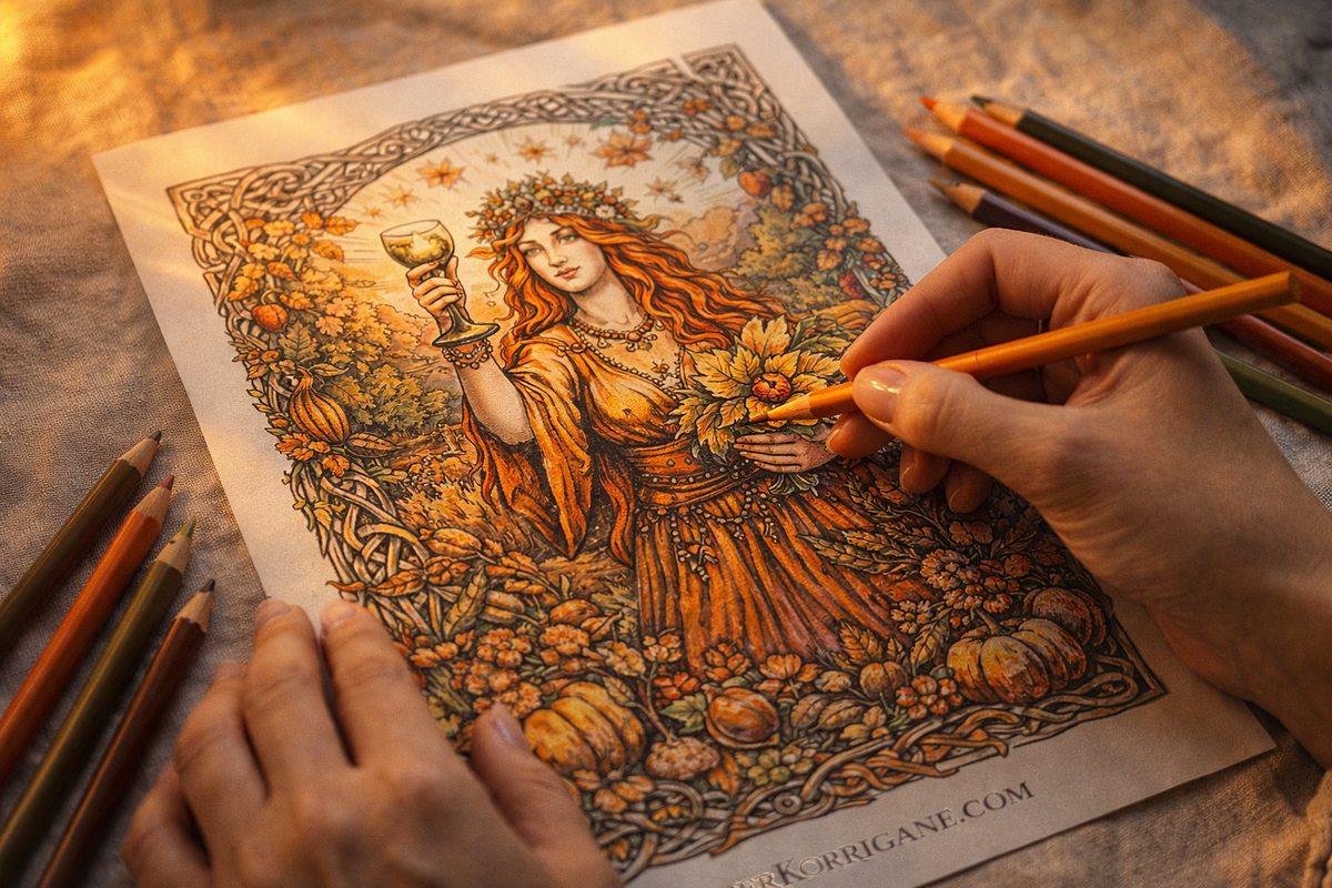 Cahier De Coloriage de Mabon et de l'Equinoxe d'Automne