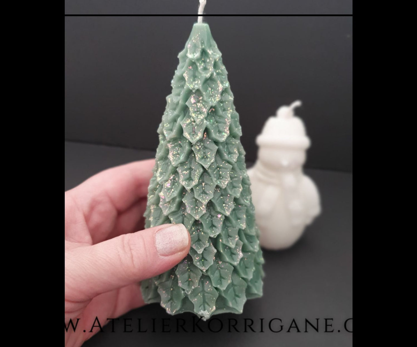 Lot de 2 Bougies Yule Arbre et Bonhomme de Neige