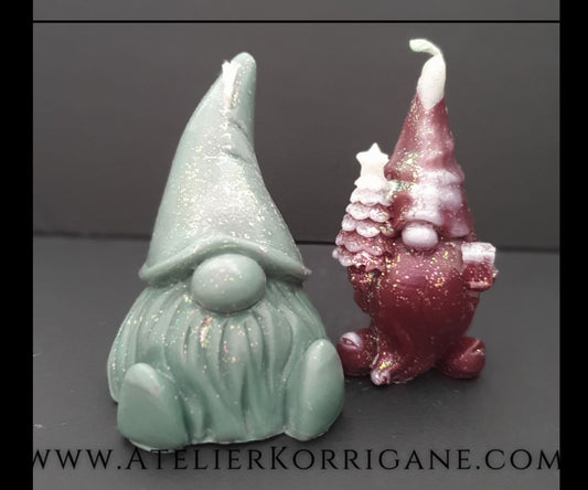 Lot de 2 Bougies Yule Gnomes de Yule