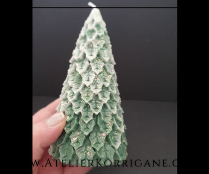 Lot de 2 Bougies Yule Arbre et Bonhomme de Neige