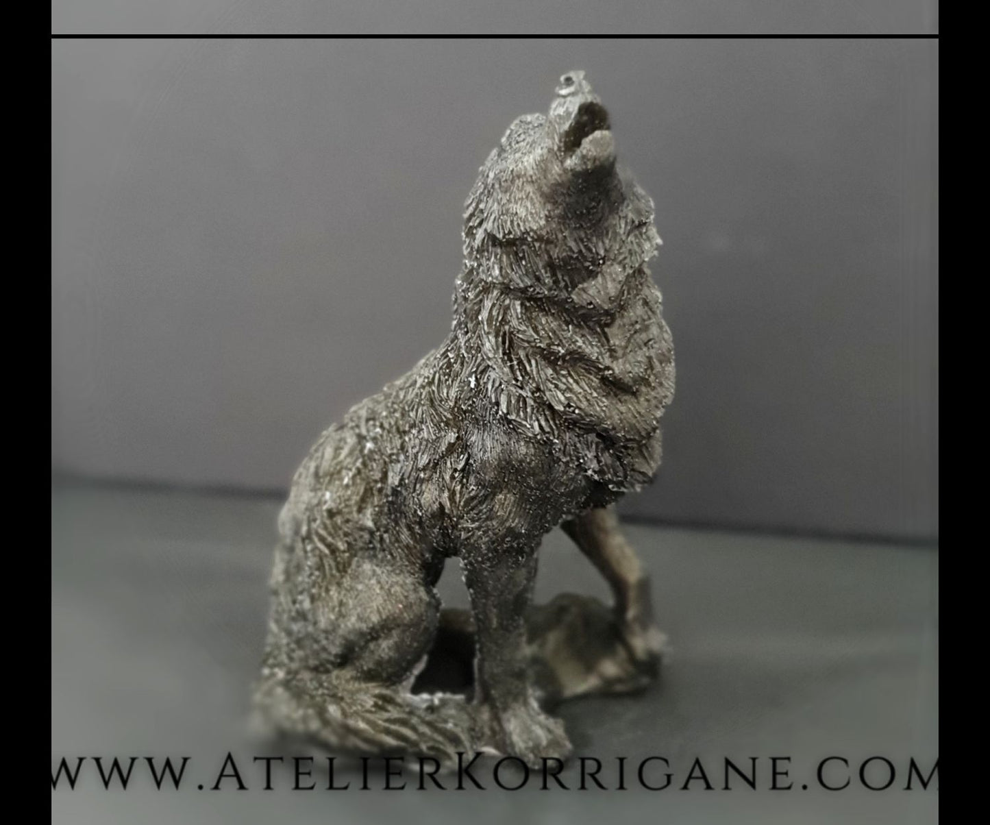 Statuette Totem Loup hurlant