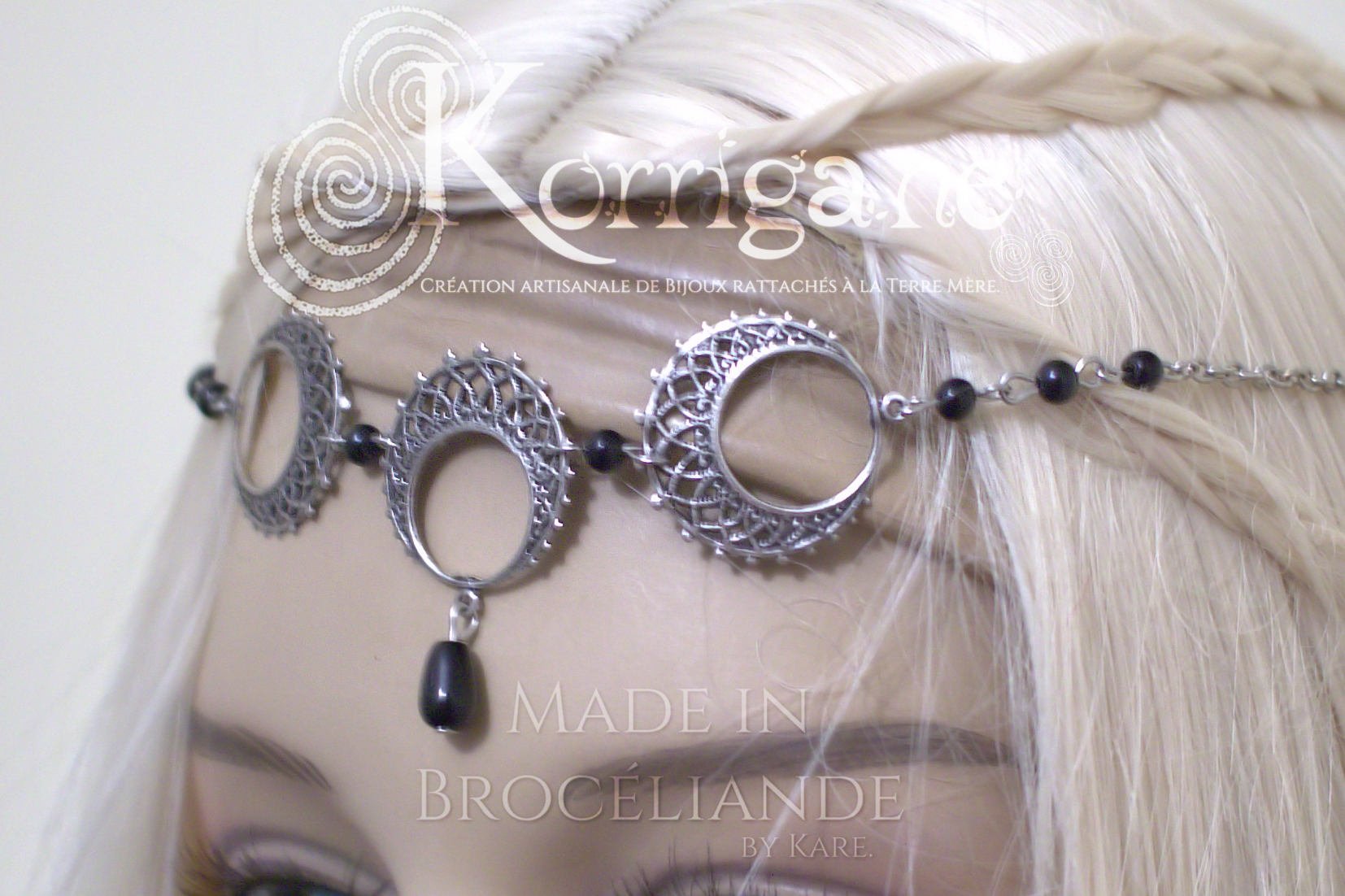 Diademe Tiare Déesse Triple Lune WICCA - Collier - korrigane