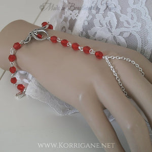Érin Bracelet Bague - Couleur des perles au choix- Elfique Celtique Medieval Silver-Filled - korrigane
