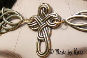Diadème Tiare Celtique Steampunk Bronze Collier - korrigane