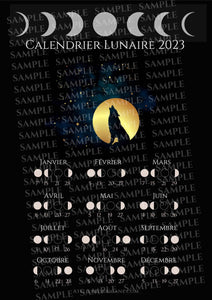 AmeLouve Calendrier Lunaire 2023 à imprimer Korrigane
