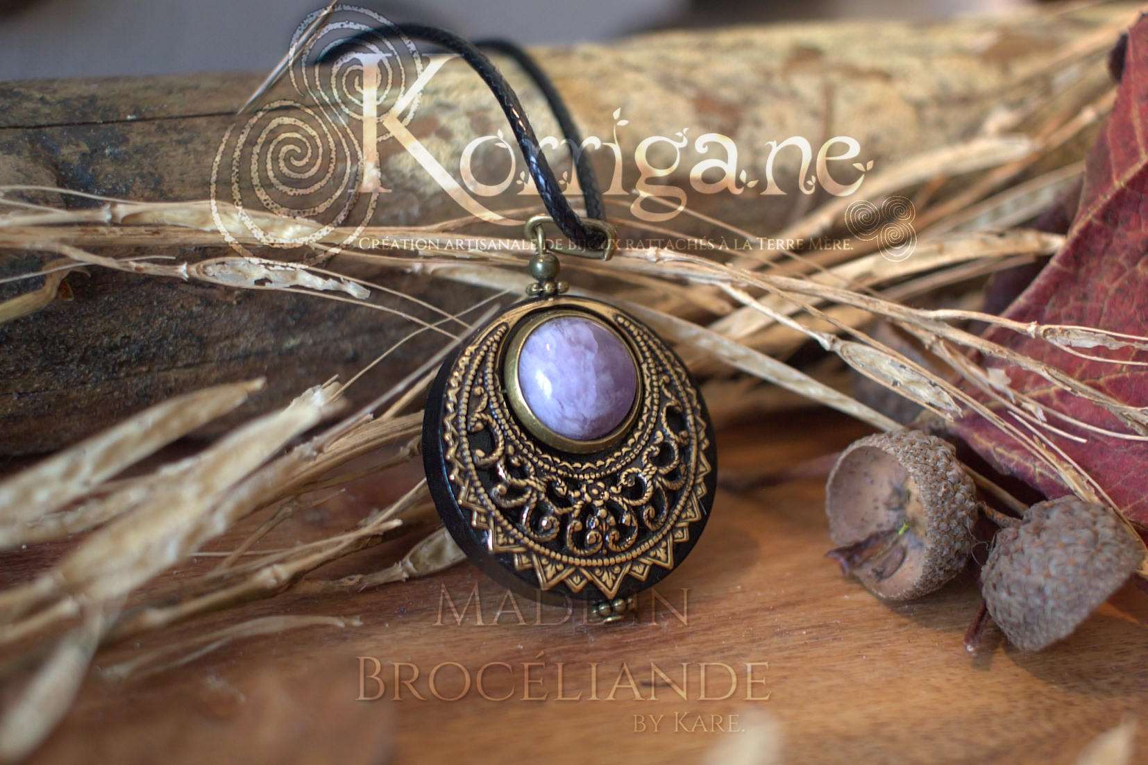 Amulette Lleuad Collier de Protection Lune Korrigane