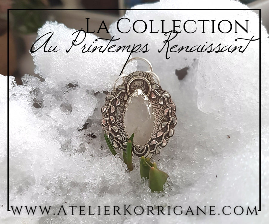 Pendentif Fleurs Printanières en Quartz et Argent Massif Korrigane