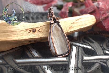 Pendentif Brumes en Agate Druze et Cuivre Korrigane
