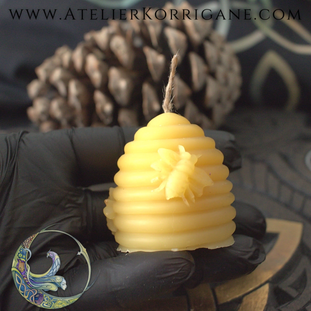 Bougie Lughnasad en cire d'abeille bio Korrigane