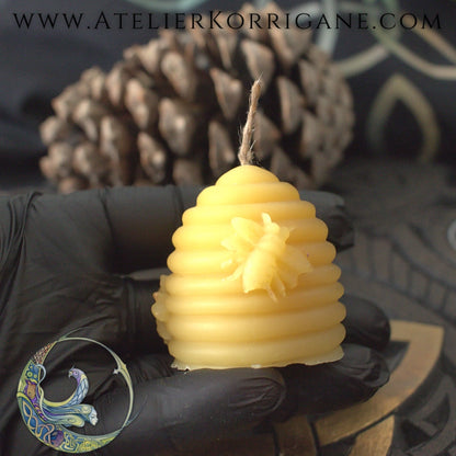 Bougie Lughnasad en cire d'abeille bio Korrigane