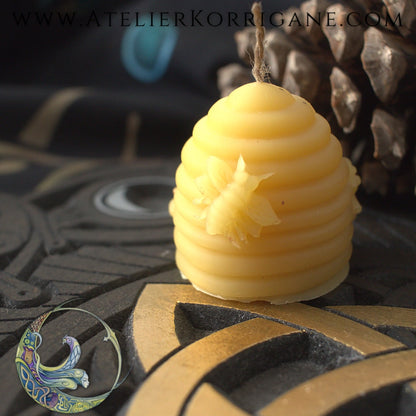 Bougie Lughnasad en cire d'abeille bio Korrigane