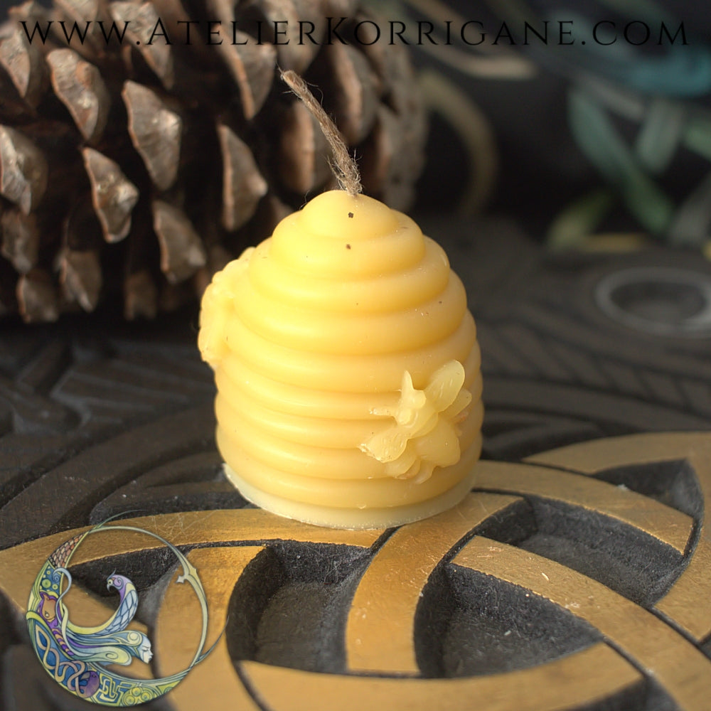 Bougie Lughnasad en cire d'abeille bio Korrigane