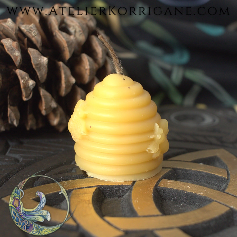 Bougie Lughnasad en cire d'abeille bio Korrigane