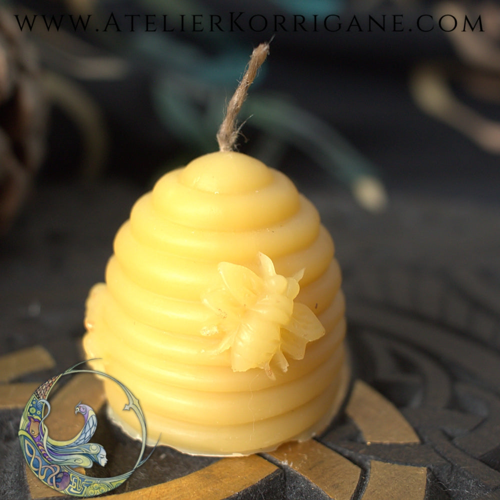 Bougie Lughnasad en cire d'abeille bio Korrigane