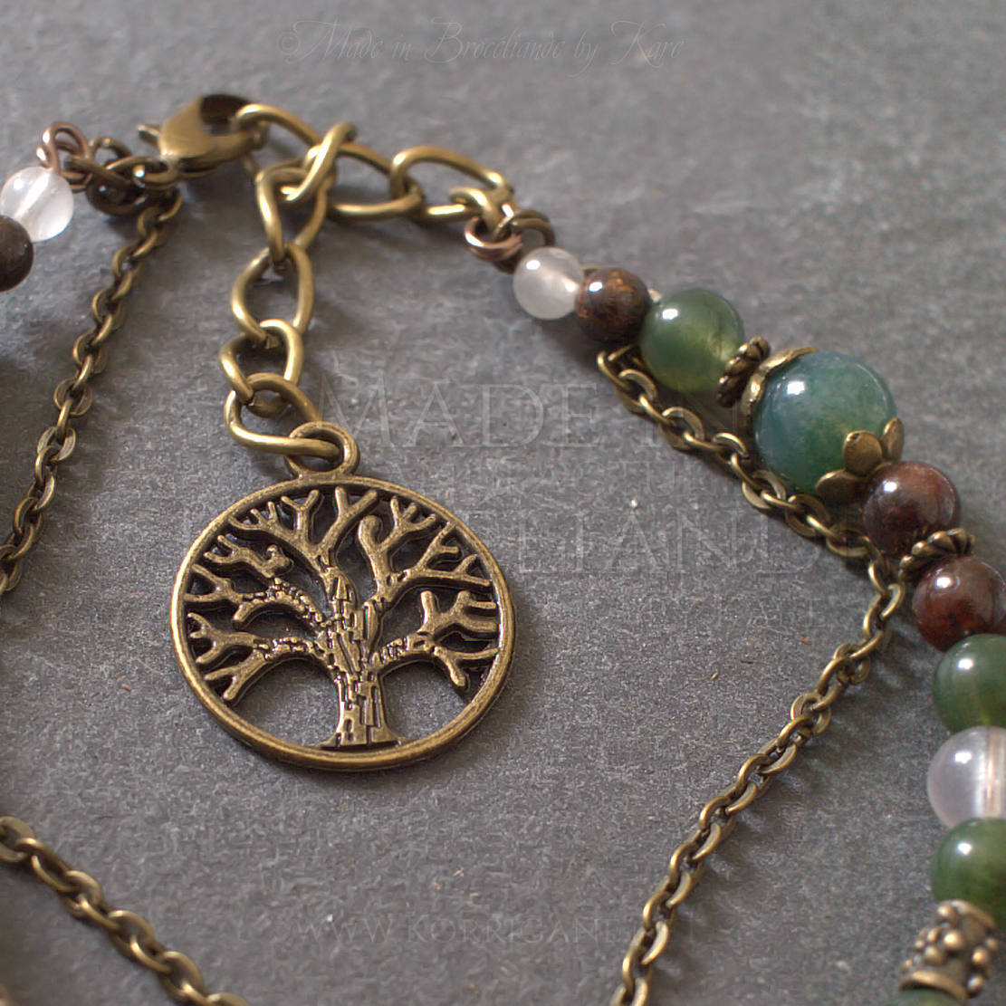 Bracelet Arbre de vie et Pierres “Kendoniañ” Korrigane