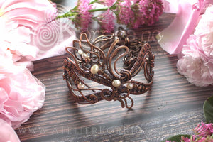 Bracelet Tulipe et Feuilles en perles de culture et cuivre Korrigane
