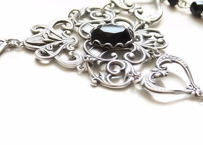 Bracelet bague Vintage noir gothique médiéval Korrigane
