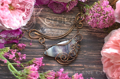 COLLIER EN FLUORITE ET CUIVRE Korrigane