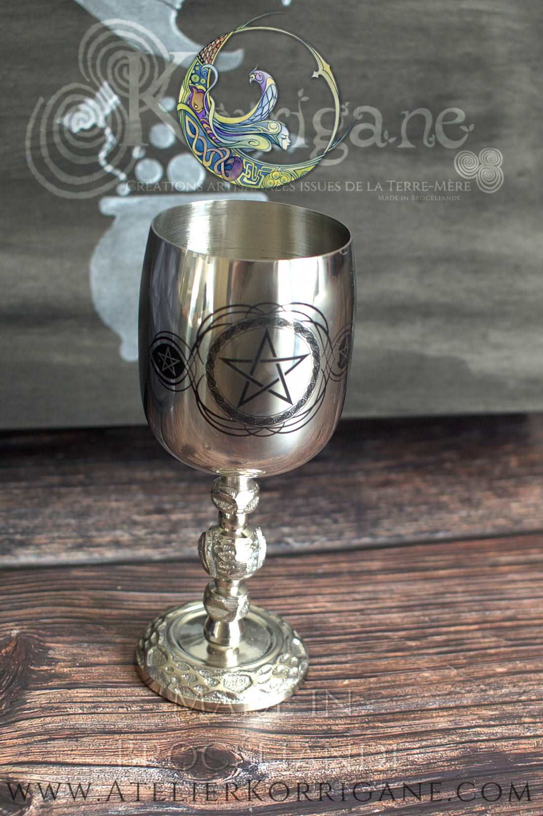 Calice Pentagramme Pentacle pour autel Korrigane