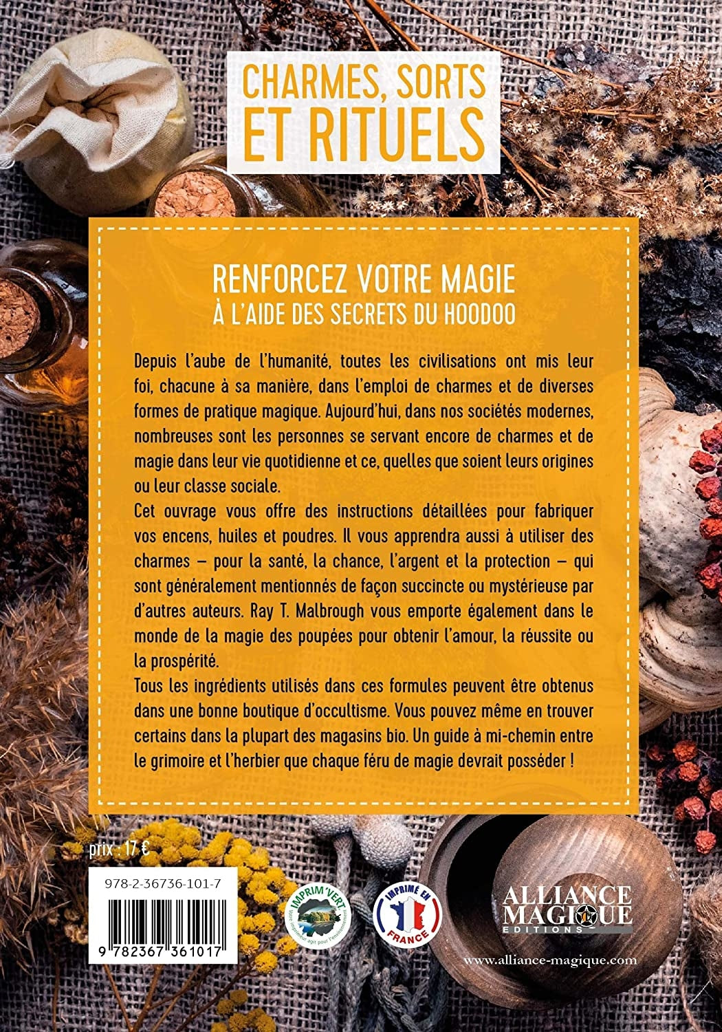 Livre : Charmes Sorts Et Rituels de Ray T. Malbrough Korrigane