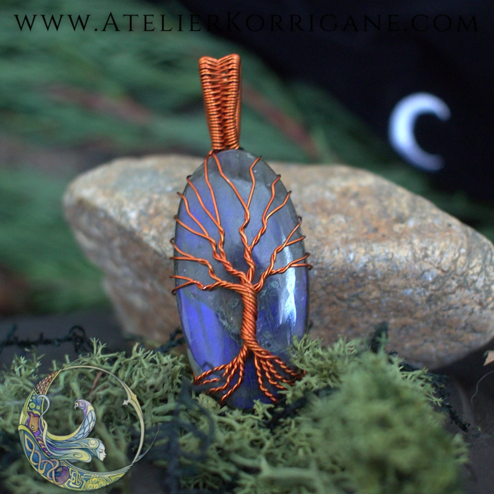 Collier Arbre de Vie Labradorite Bleue Korrigane