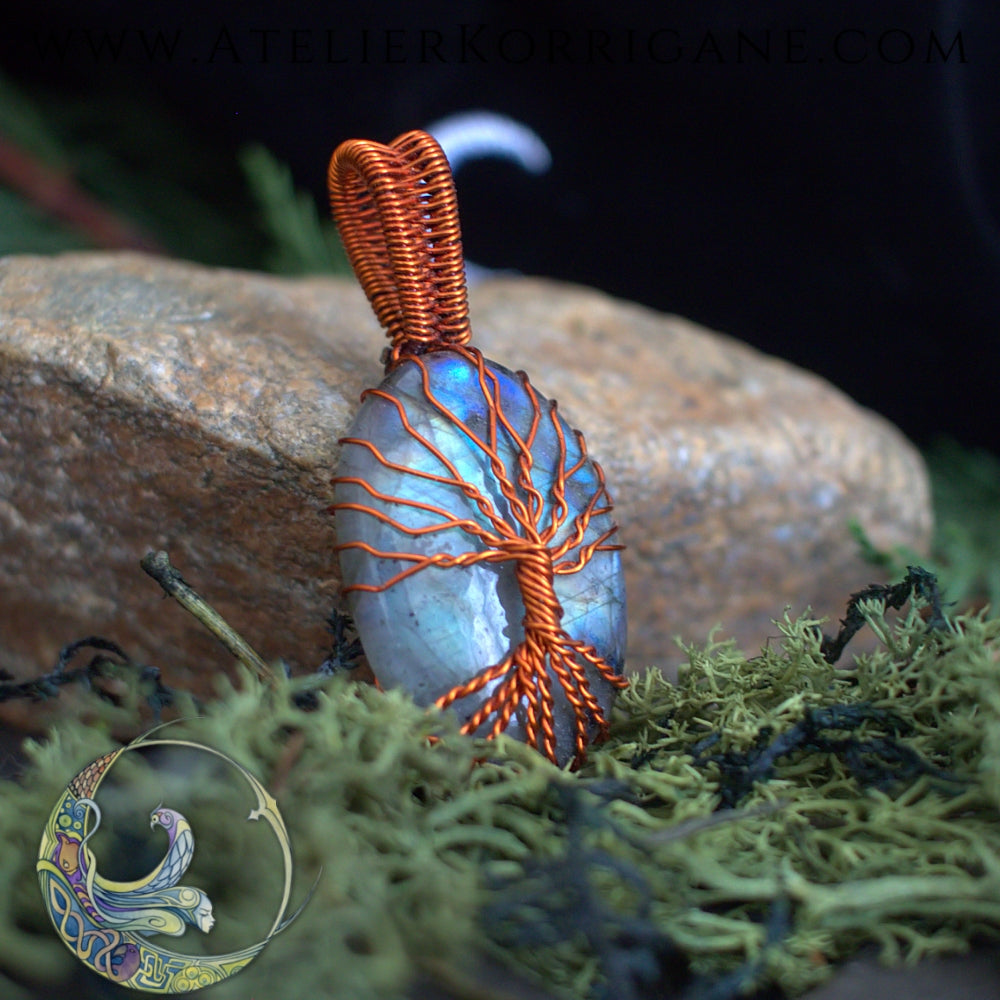 Collier Arbre de Vie Labradorite Lumineuse Korrigane