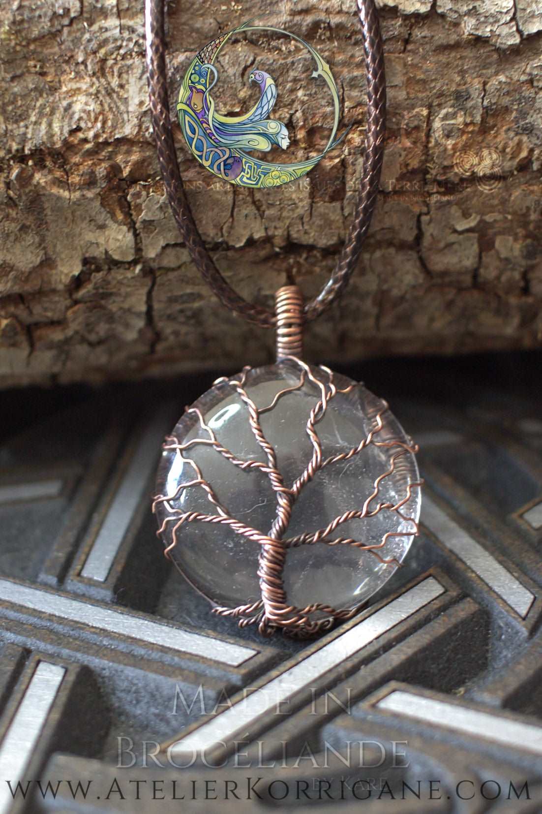 Collier Arbre de Vie en Cristal de Roche Korrigane