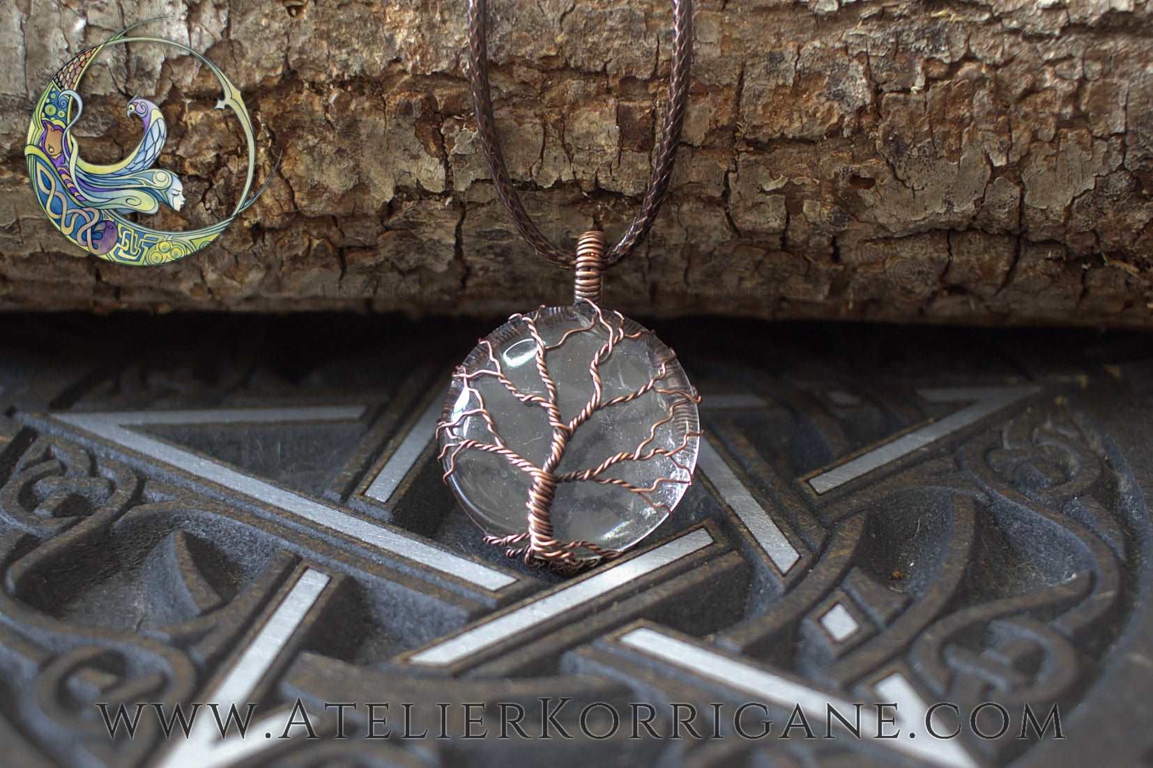 Collier Arbre de Vie en Cristal de Roche Korrigane