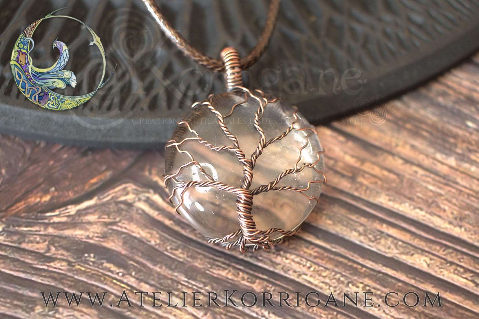 Collier Arbre de Vie en Cristal de Roche Korrigane