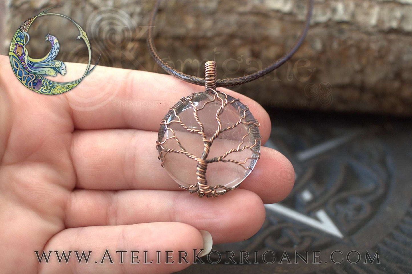 Collier Arbre de Vie en Cristal de Roche Korrigane