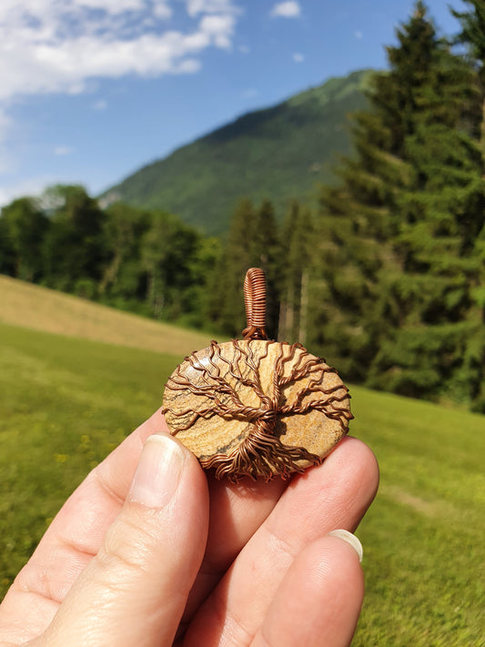 Collier Arbre de Vie en Jaspe Paysage Korrigane