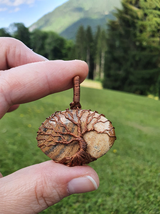 Collier Arbre de Vie en Jaspe Paysage Korrigane