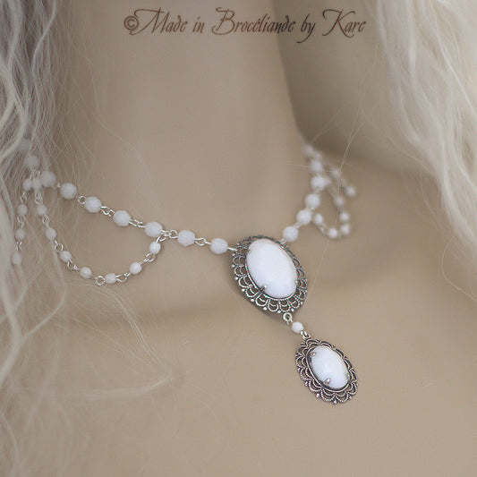 Collier Baroque Victorien Blanc Korrigane