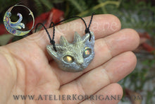 Charger l&#39;image dans la galerie, Collier Chat Gothique - Pendentif Petit Chat Faun Korrigane