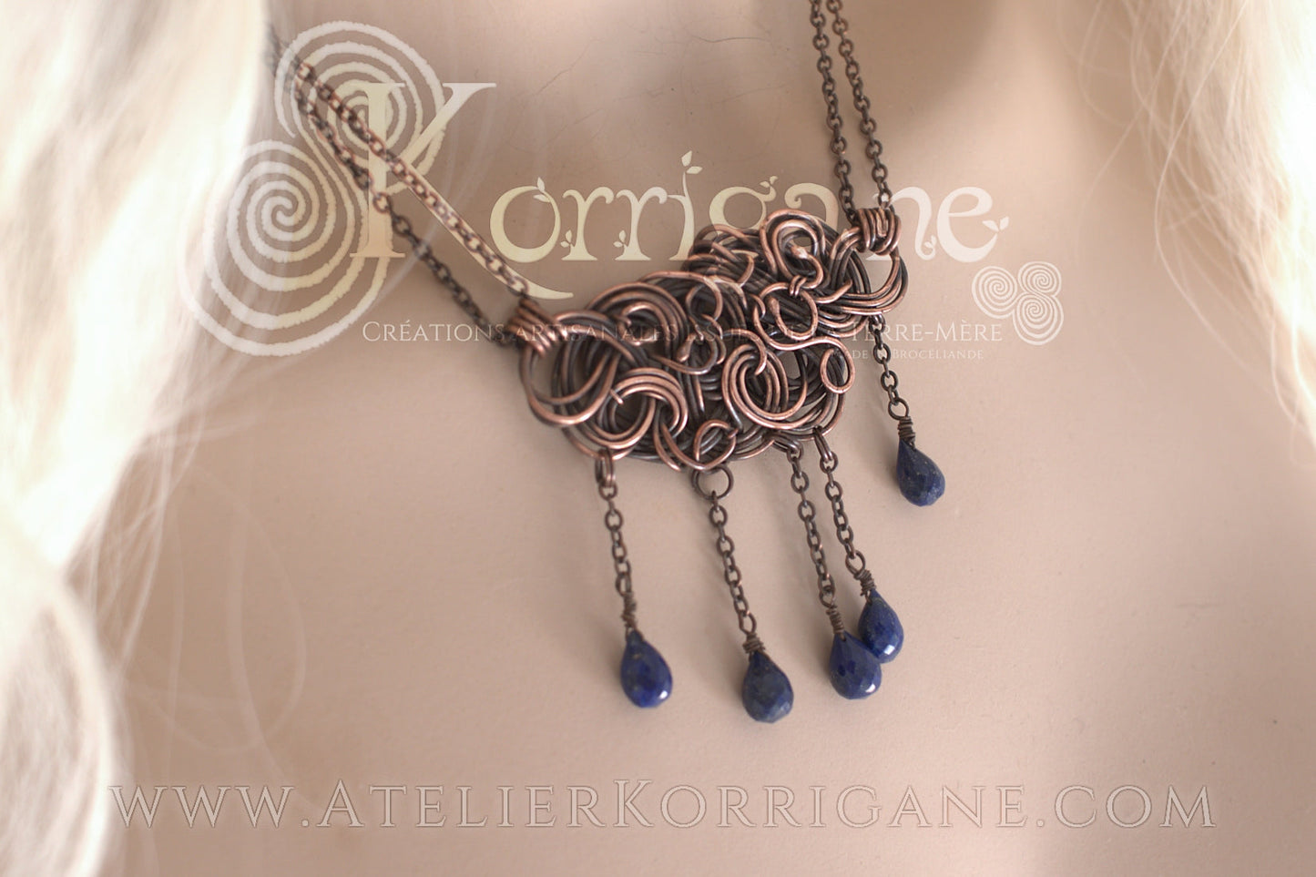 Collier Cloudy Lapis Lazuli Korrigane